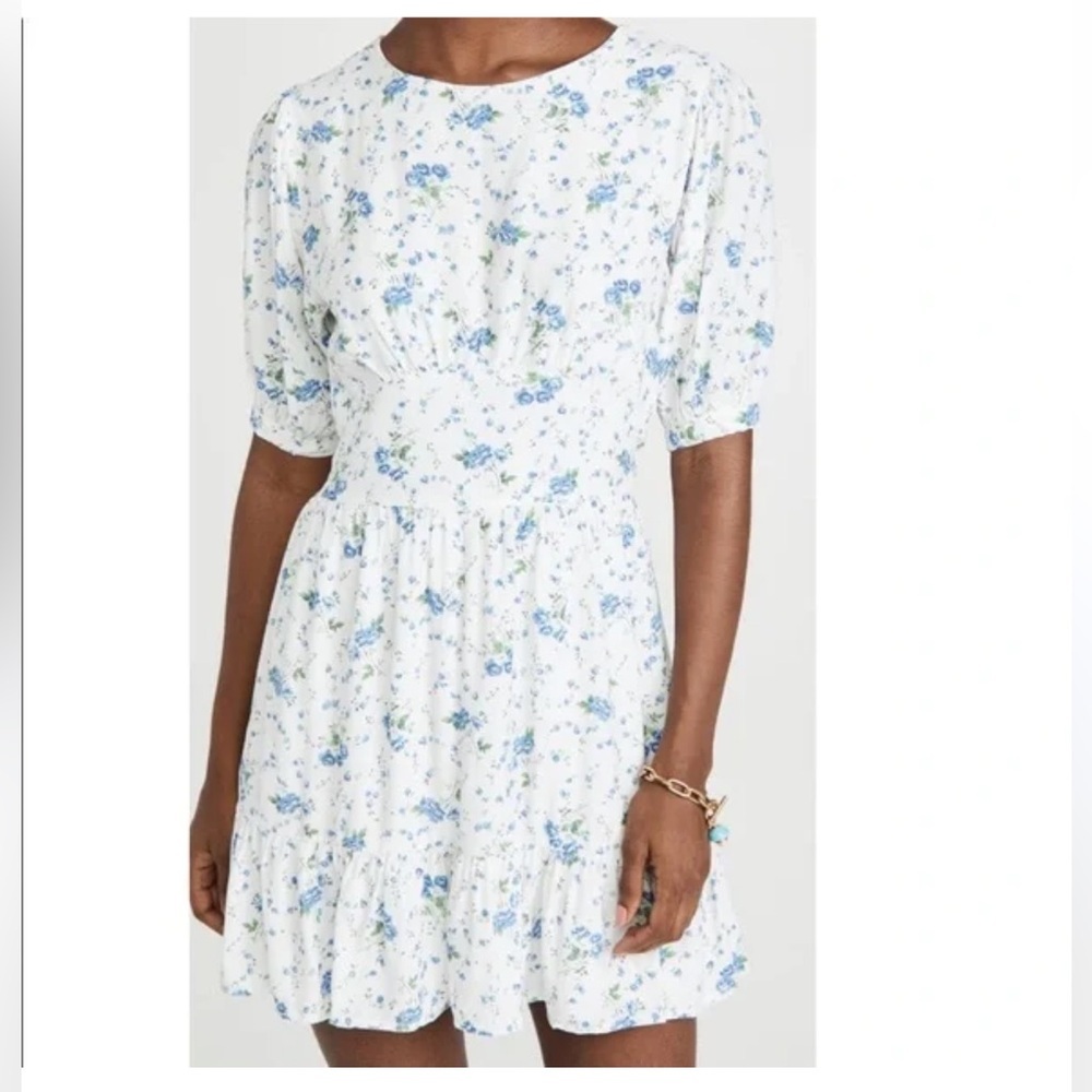 Faithfull the brand Desmond white floral mini dress Xs
